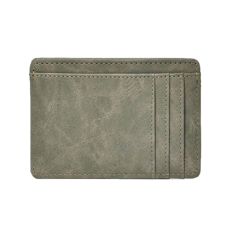 Leather Card Holder Slim Profile Multiple Compartments