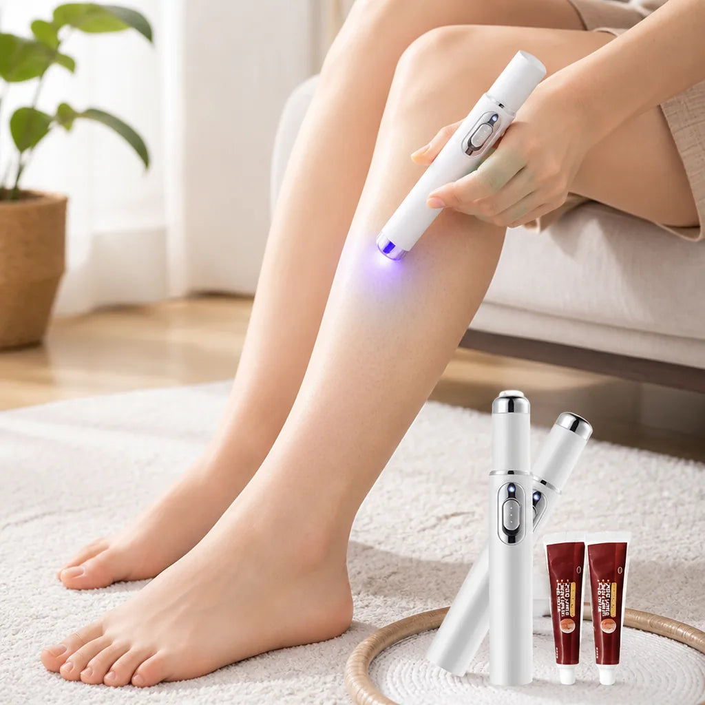 Leg Vein Treatment Kit Medical-Grade Blue Light & Cream