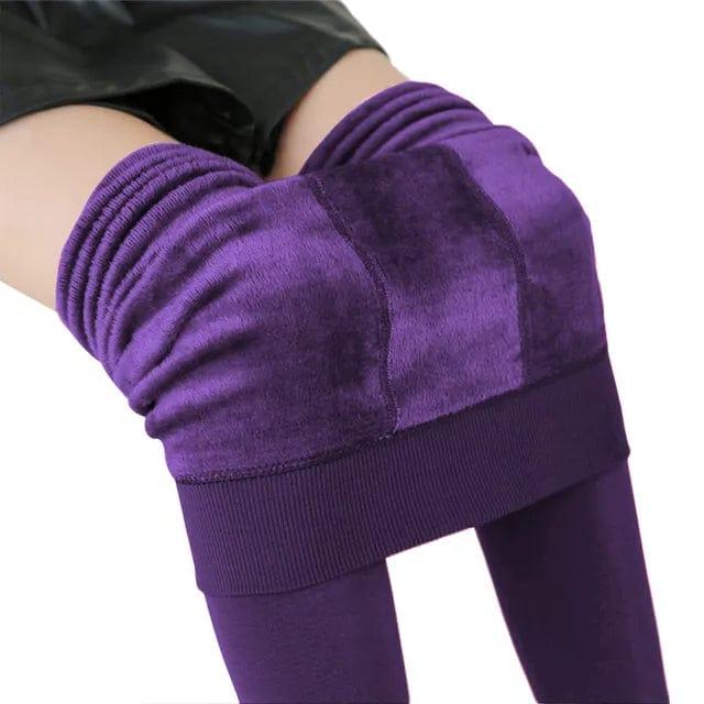 Leggings Brushed Fleece Lined High-Rise Waist & Four-Way Stretch