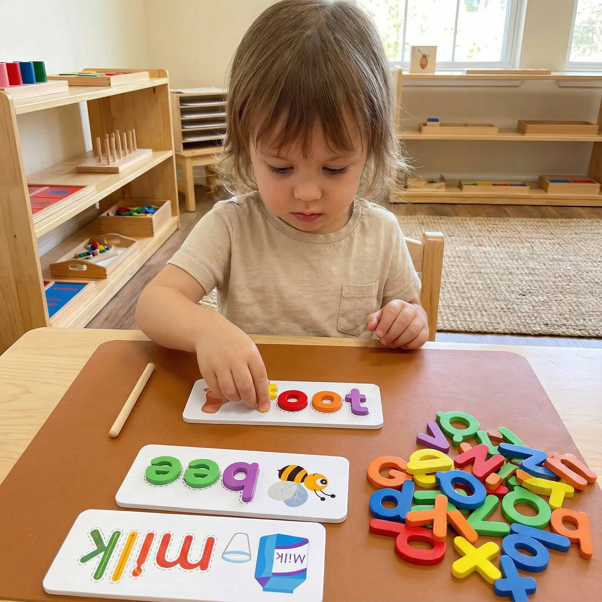 Letter Matching Game Montessori Screen-Free Picture Cards & Letters