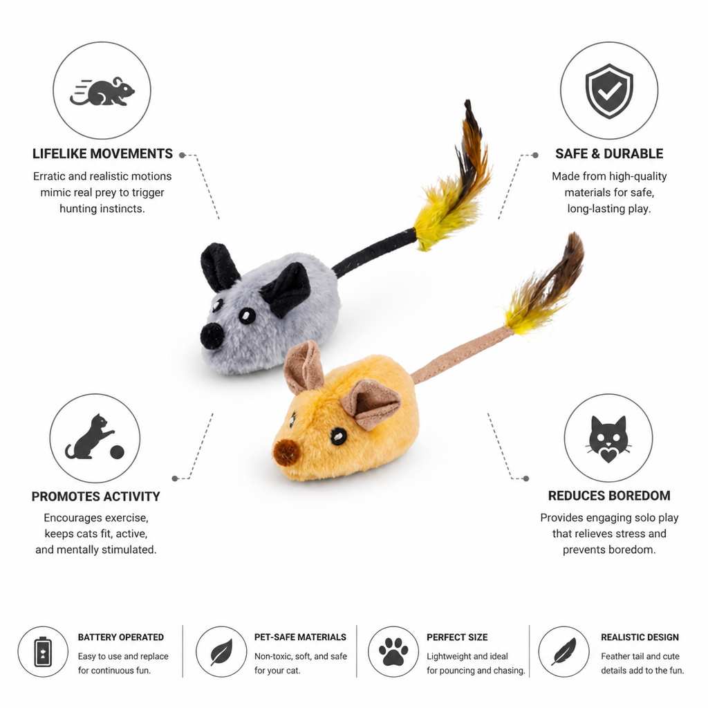 Lifelike Motion Interactive Cat Toy (Battery Operated)
