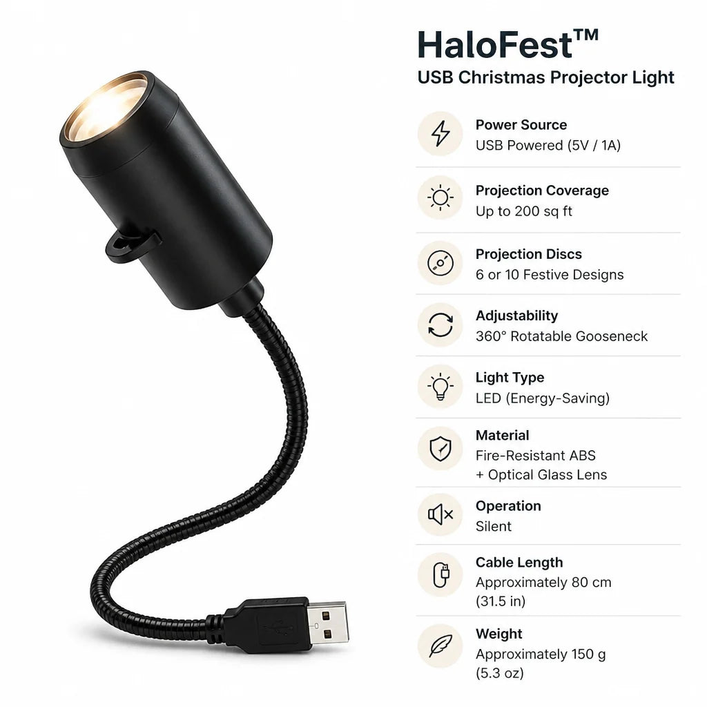 Light Projector USB Powered Themed Scene Discs