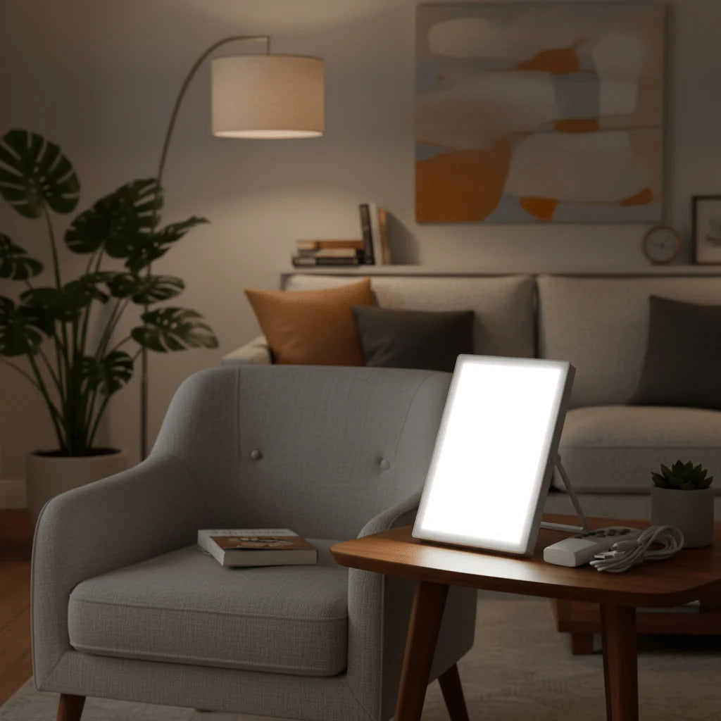 Light Therapy Lamp Adjustable Brightness Compact Portable