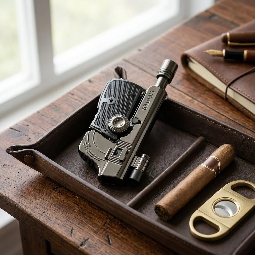 Lighter Gun-Shaped Windproof Blue Jet Flame Refillable