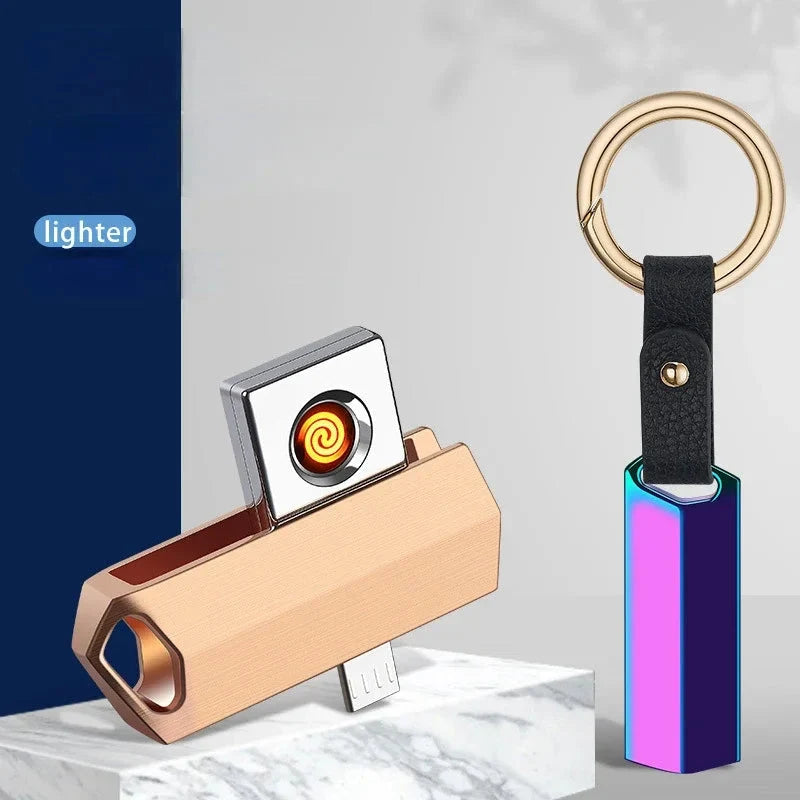 Lighter Phone-Powered USB Compact With Rotating Cover