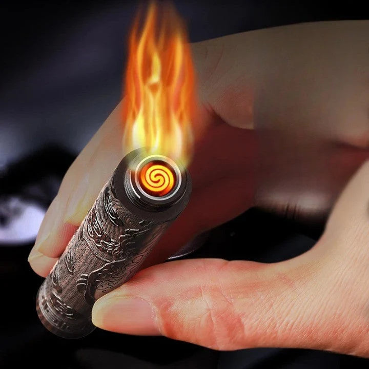 Lighter Rechargeable Windproof Wooden Ultra-Thin Design