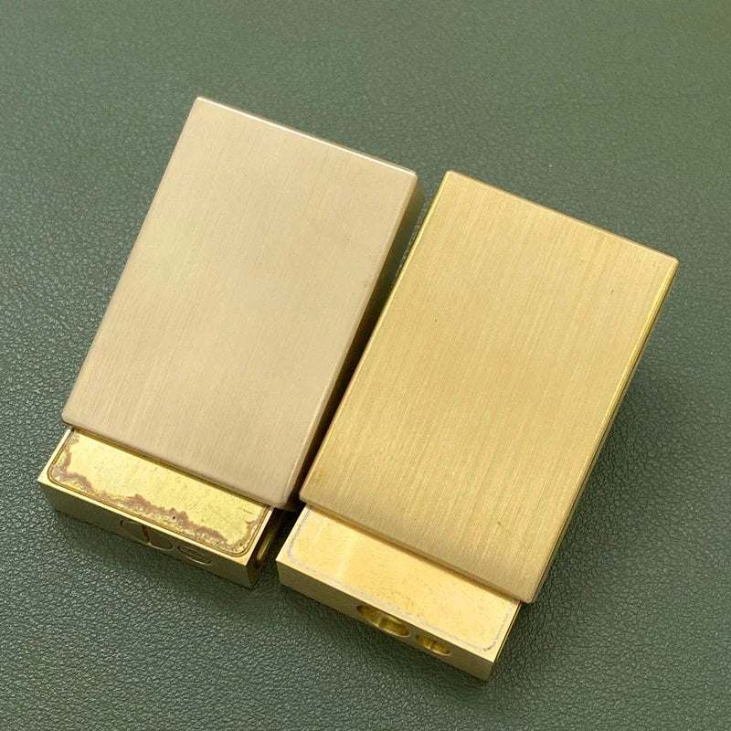 Lighter Solid Brass Windproof Refillable Kerosene-Style Sliding Design