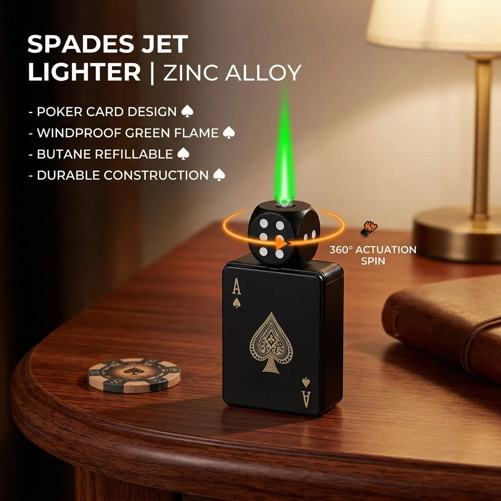 Lighter Wind-Resistant Jet Flame Rotating Dice Top
