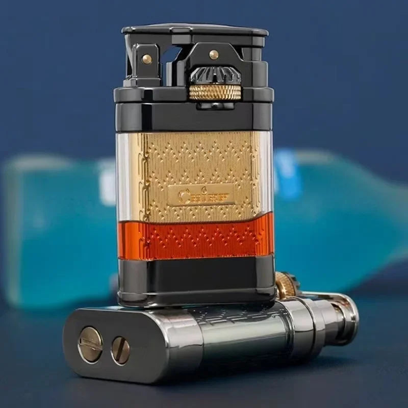Lighter Windproof Jet Flame Clear Fuel Tank
