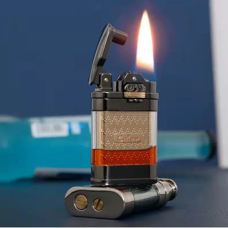 Lighter Windproof Jet Flame Clear Fuel Tank
