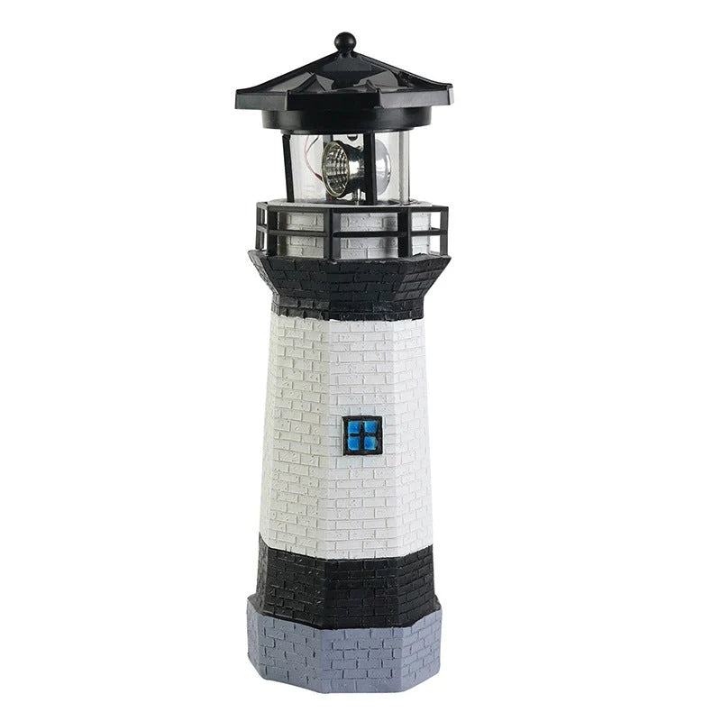 Lighthouse Garden Light Solar-Powered Rotating LED Beacon
