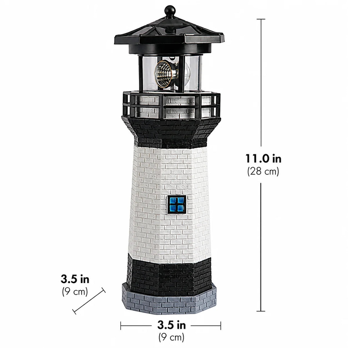 Lighthouse Garden Light Solar-Powered Rotating LED Beacon