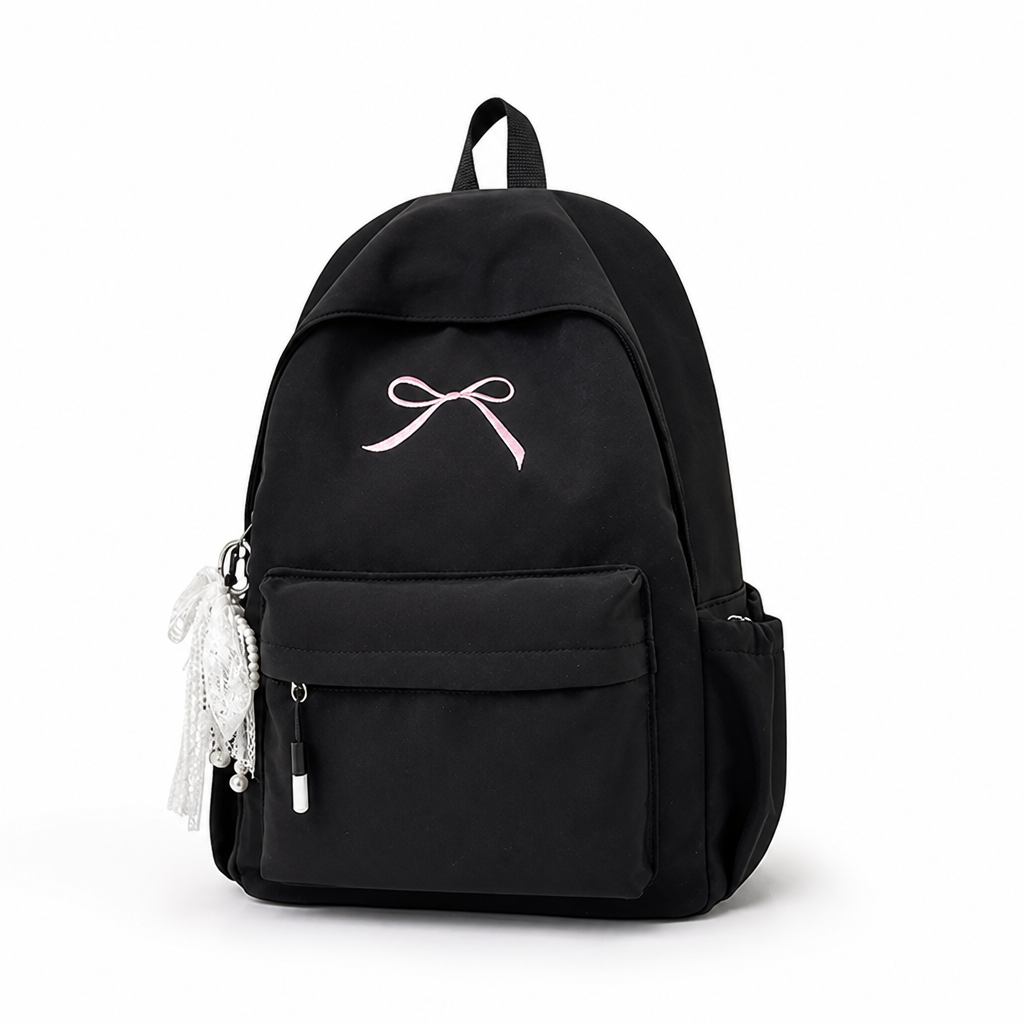 Lightweight & Durable Bow-Embellished Backpack (Laptop-Friendly)