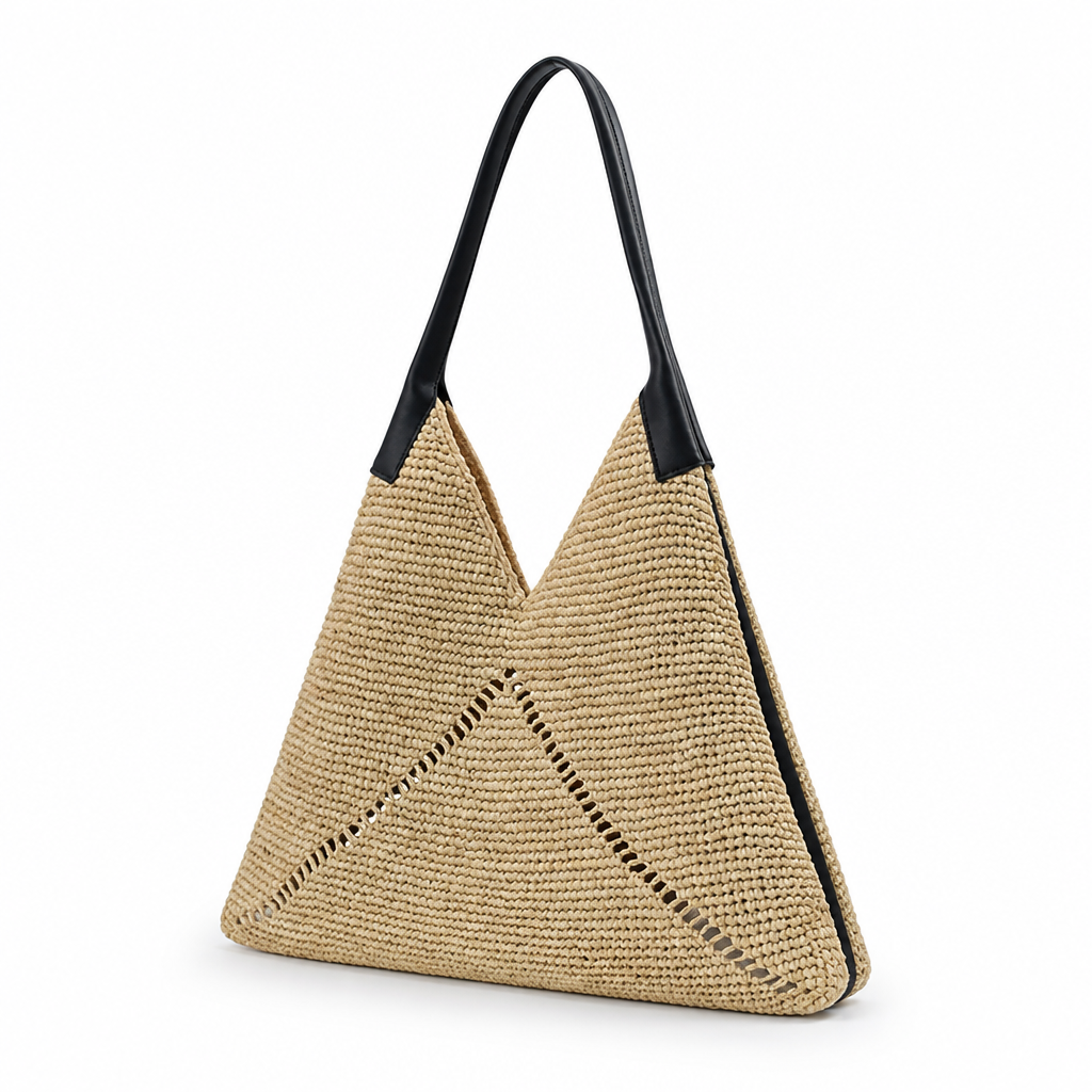 Lightweight & Durable Knitted Shoulder Bag (Contrast Straps)