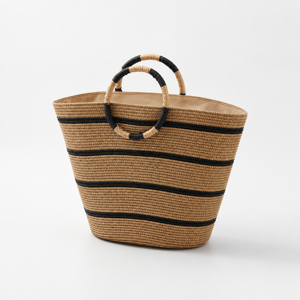 Lightweight & Durable Round Handle Beach Tote