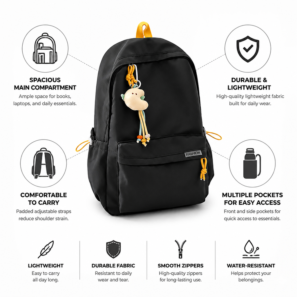 Lightweight Multi-Compartment School Backpack