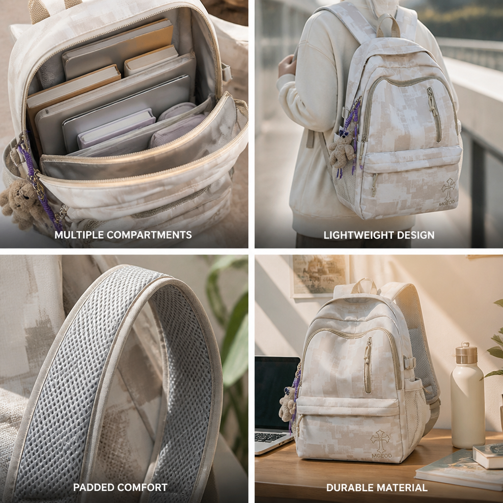 Lightweight Multi-Compartment School Backpack (Laptop Sleeve)