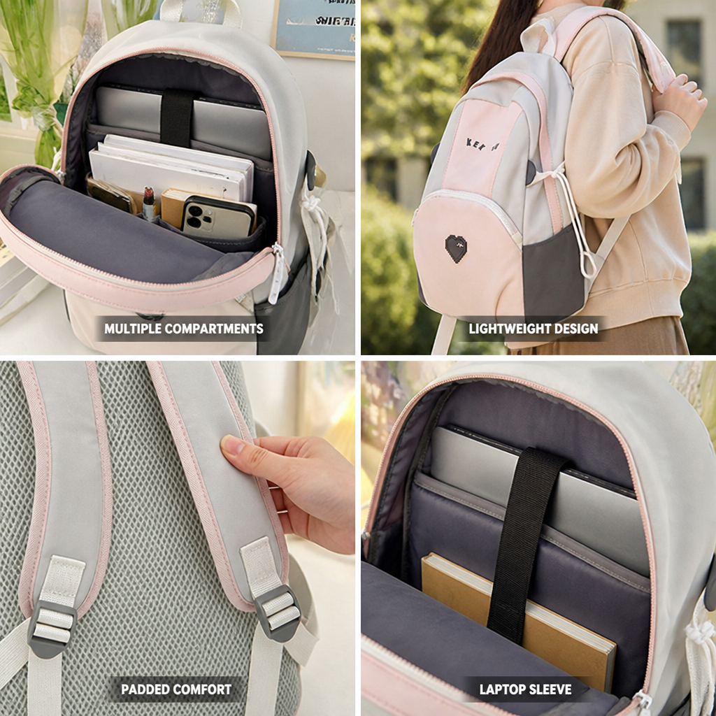 Lightweight Multi-Pocket Backpack (Laptop Sleeve & Padded Straps)