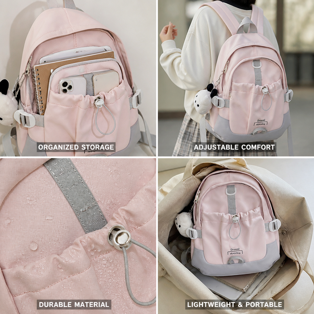 Lightweight Multiple-Pocket Mini Backpack