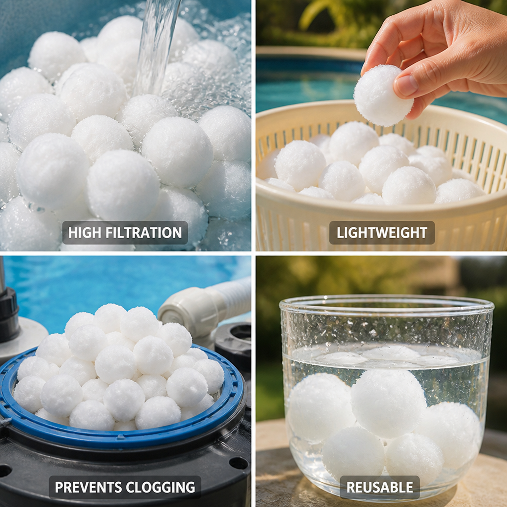 Lightweight Reusable Pool Filter Balls (Sand Replacement)