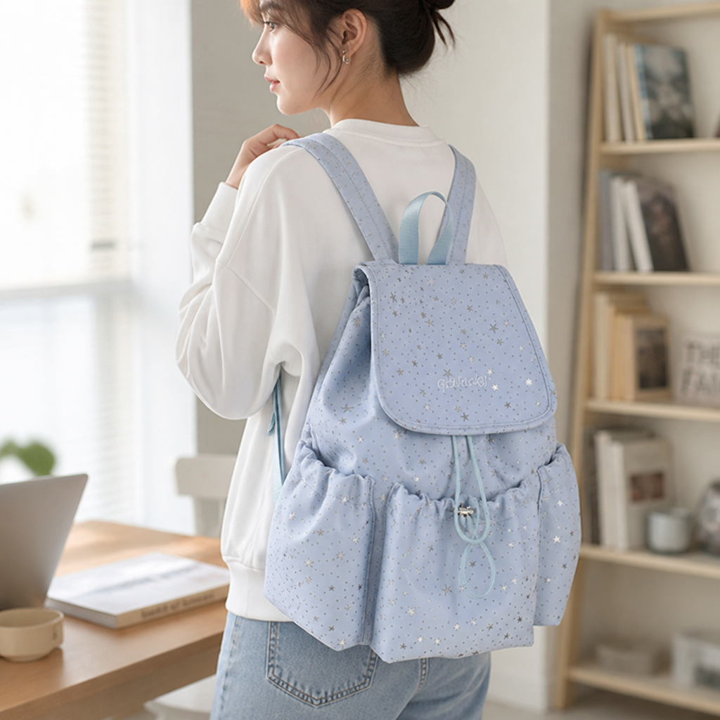 Lightweight Tear-Resistant School Backpack (Star Pattern)