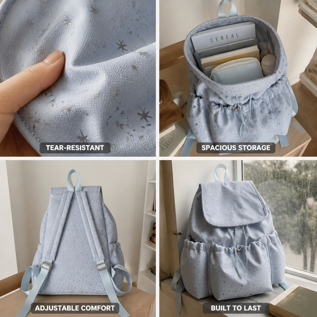 Lightweight Tear-Resistant School Backpack (Star Pattern)