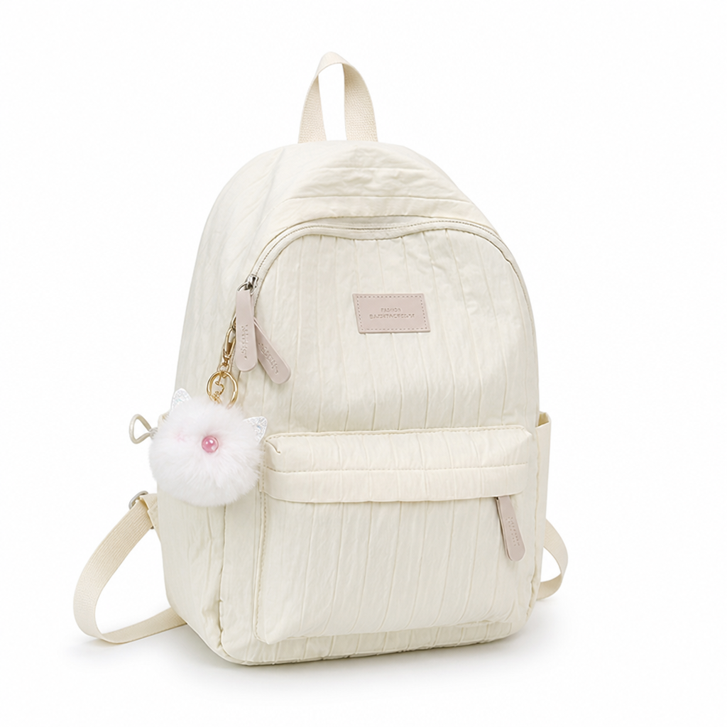 Lightweight Textured Multiple-Pocket School Backpack