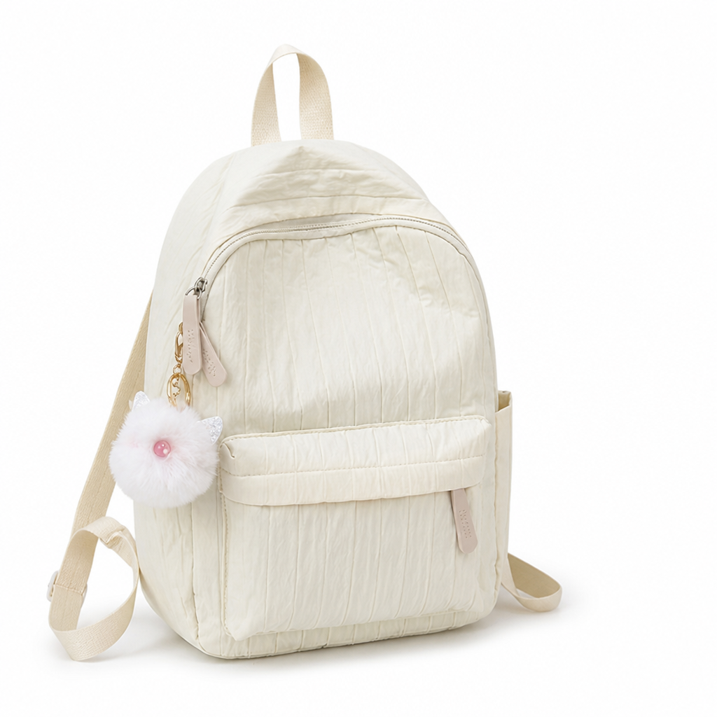 Lightweight Textured Multiple-Pocket School Backpack
