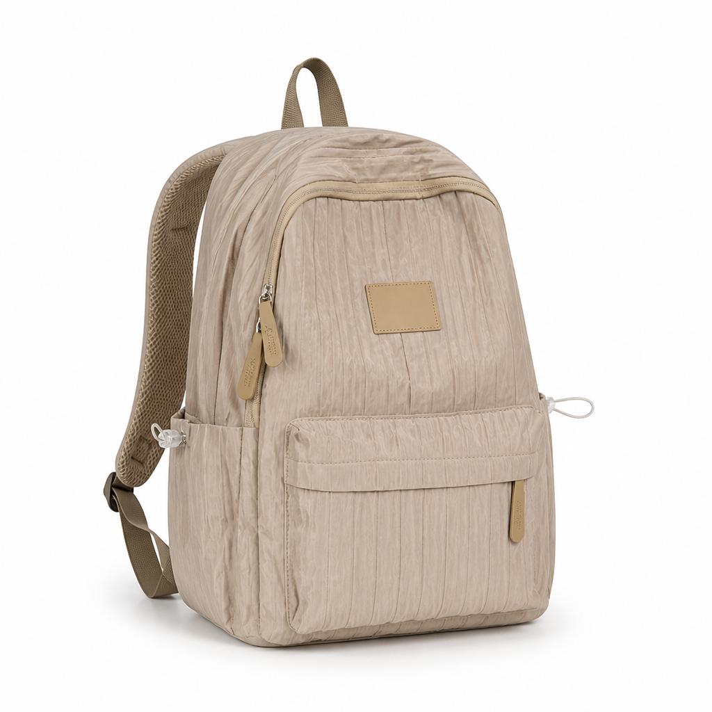 Lightweight Textured Multiple-Pocket School Backpack