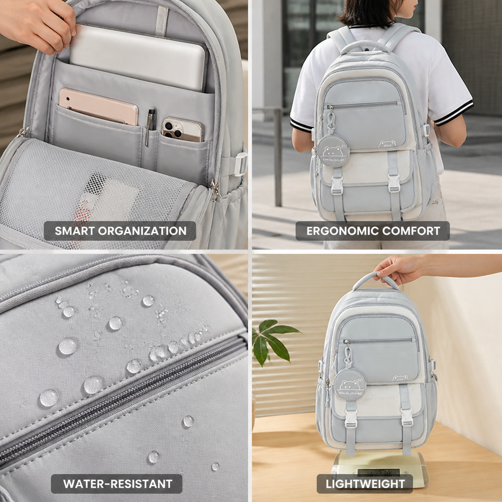 Lightweight Water-Resistant Ergonomic Backpack (Laptop Sleeve)