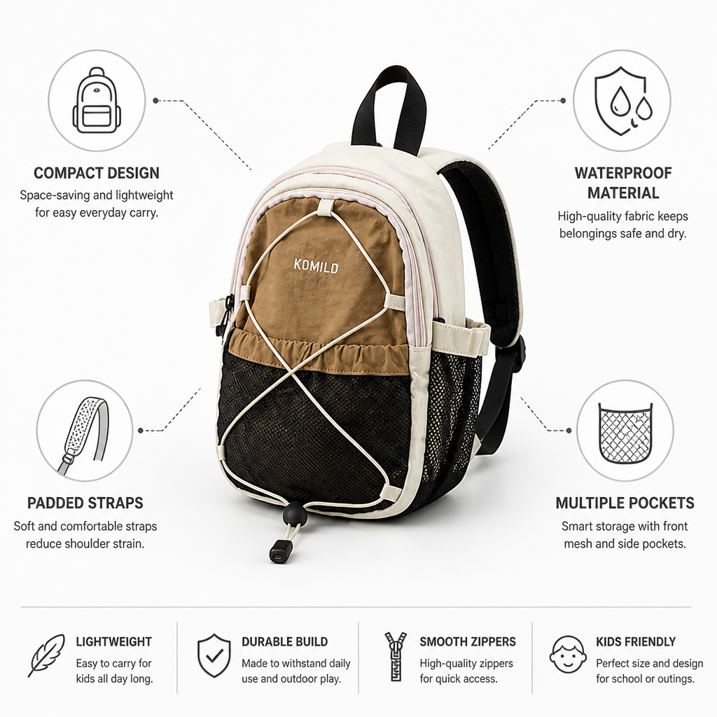 Lightweight Waterproof Kids' Mini School Backpack