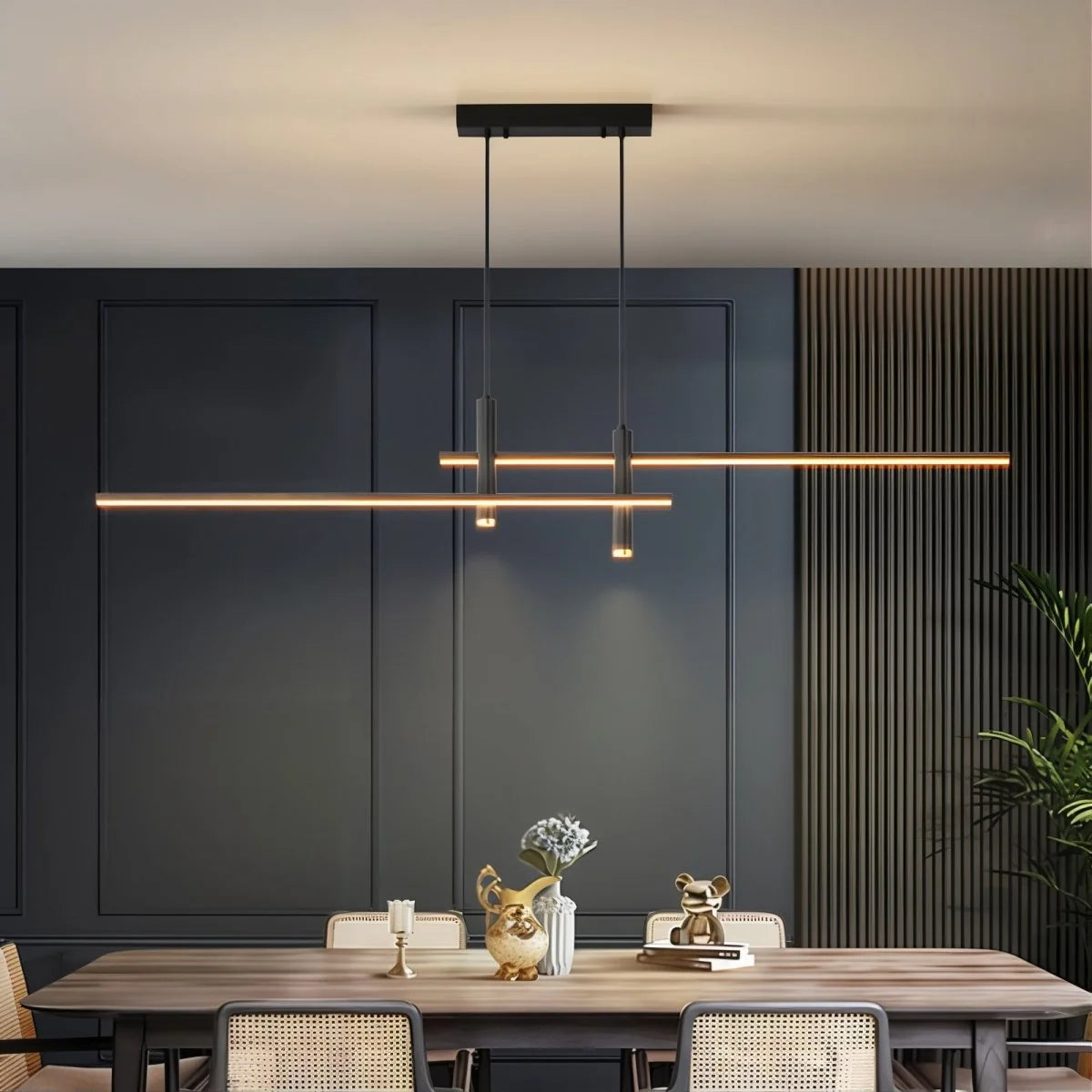 Linear Pendant Light Integrated LED Adjustable Height