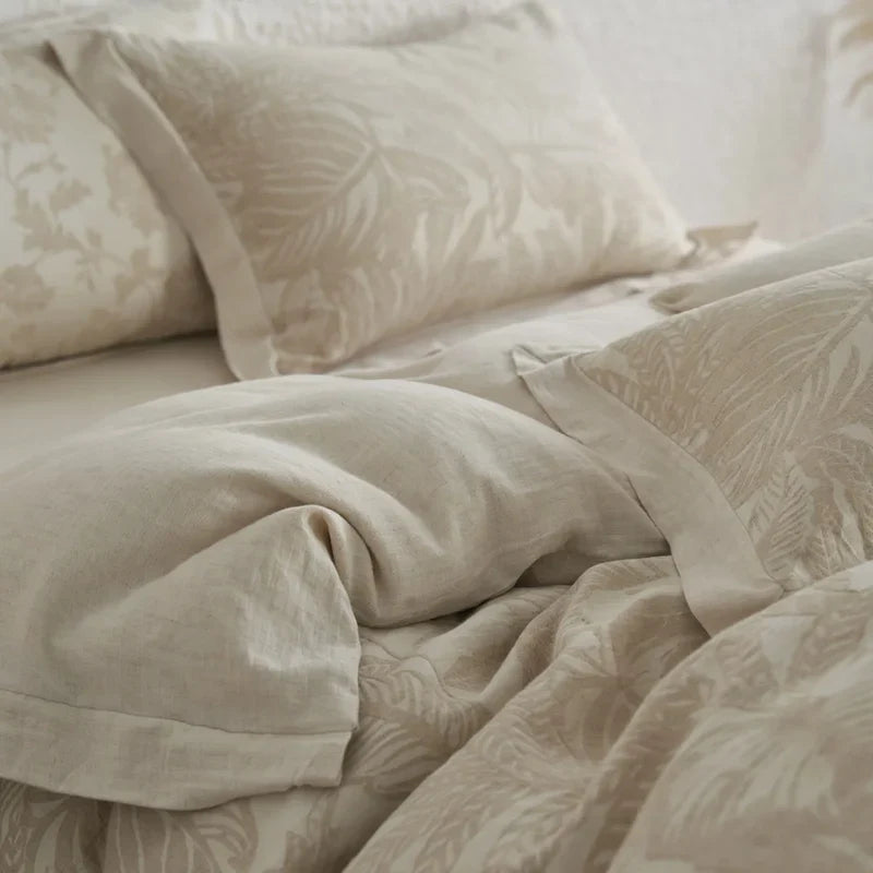 Linen Bedding Set Jacquard Breathable & Antibacterial
