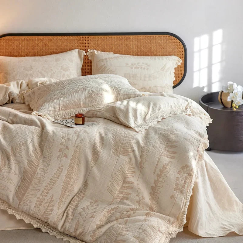 Linen Bedding Set Jacquard Breathable & Antibacterial