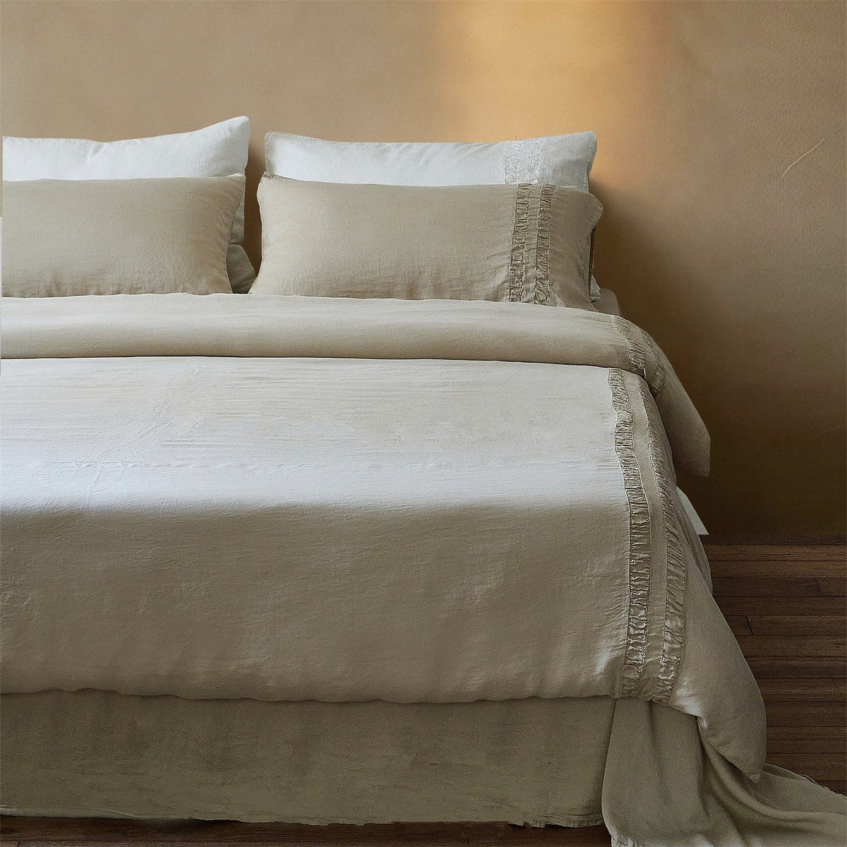 Linen Bedding Set Stonewashed Breathable Duvet Cover & Pillowcases
