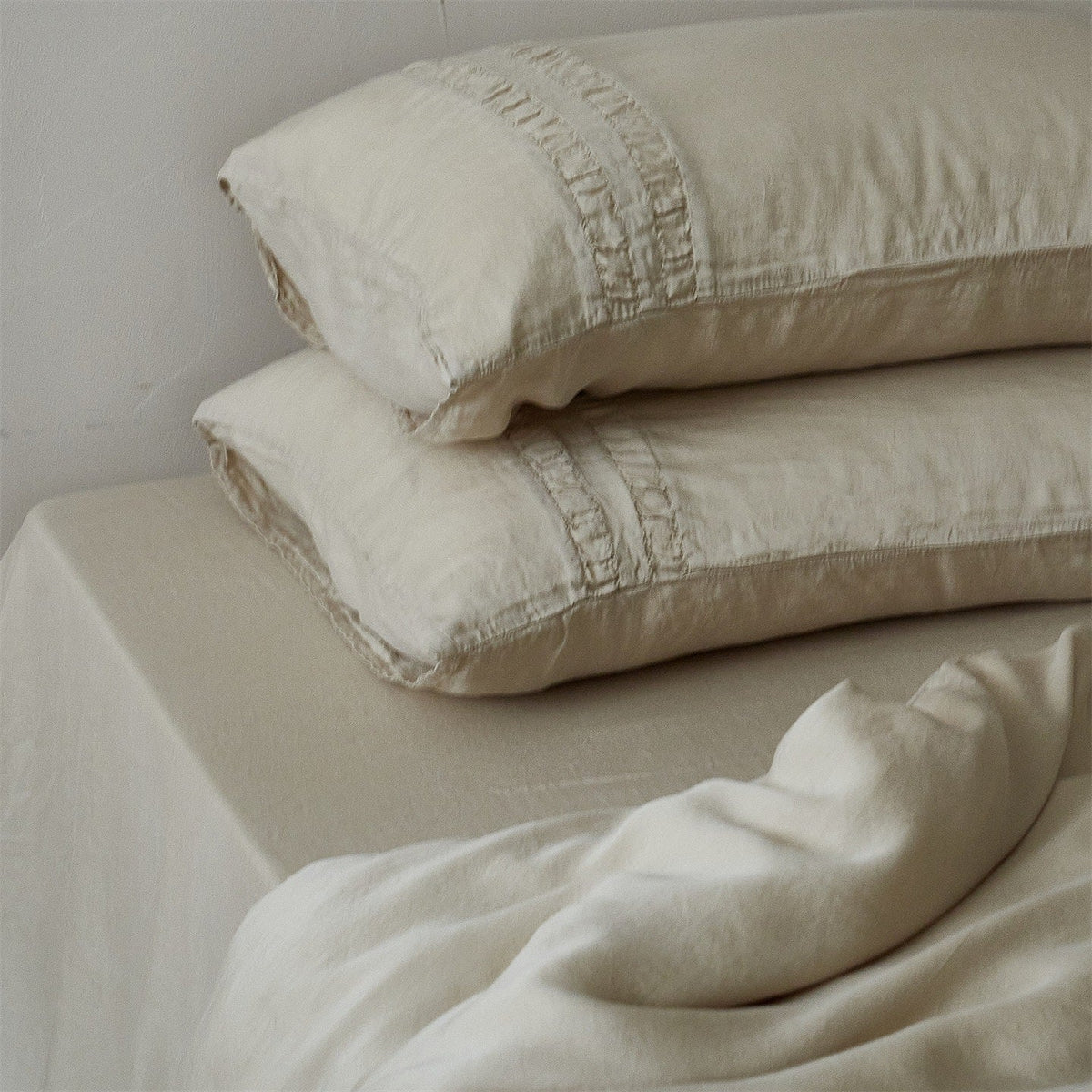 Linen Bedding Set Stonewashed Breathable Duvet Cover & Pillowcases