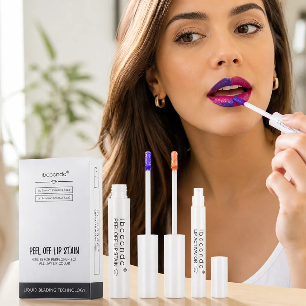 Lip Stain Kit Peel-Off Long-Lasting & Waterproof Two-Color Set