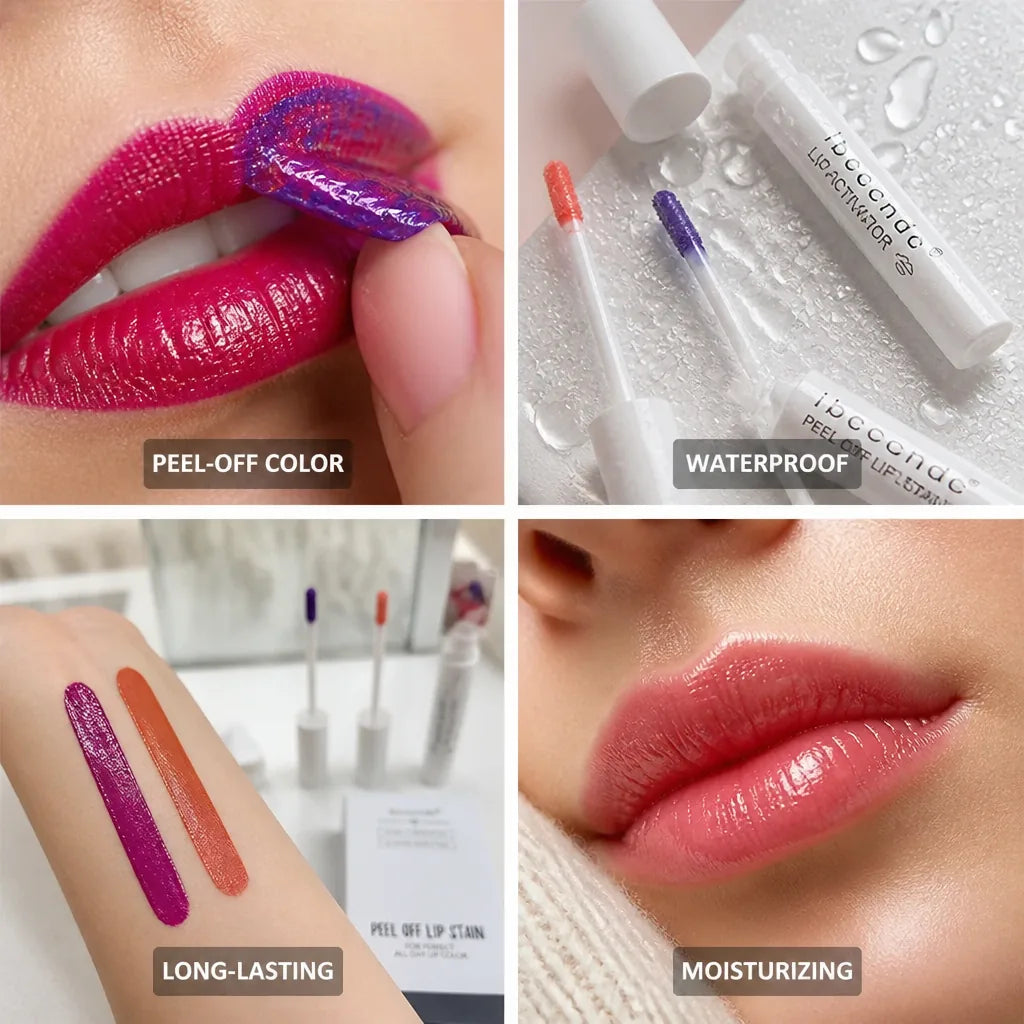 Lip Stain Kit Peel-Off Long-Lasting & Waterproof Two-Color Set