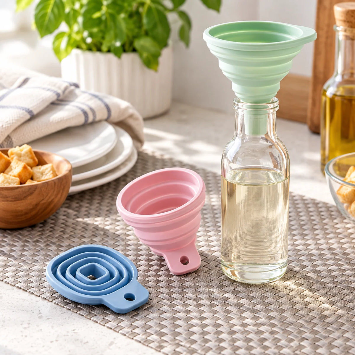 Liquid Dispenser Flexible Silicone Retractable Tapered Design