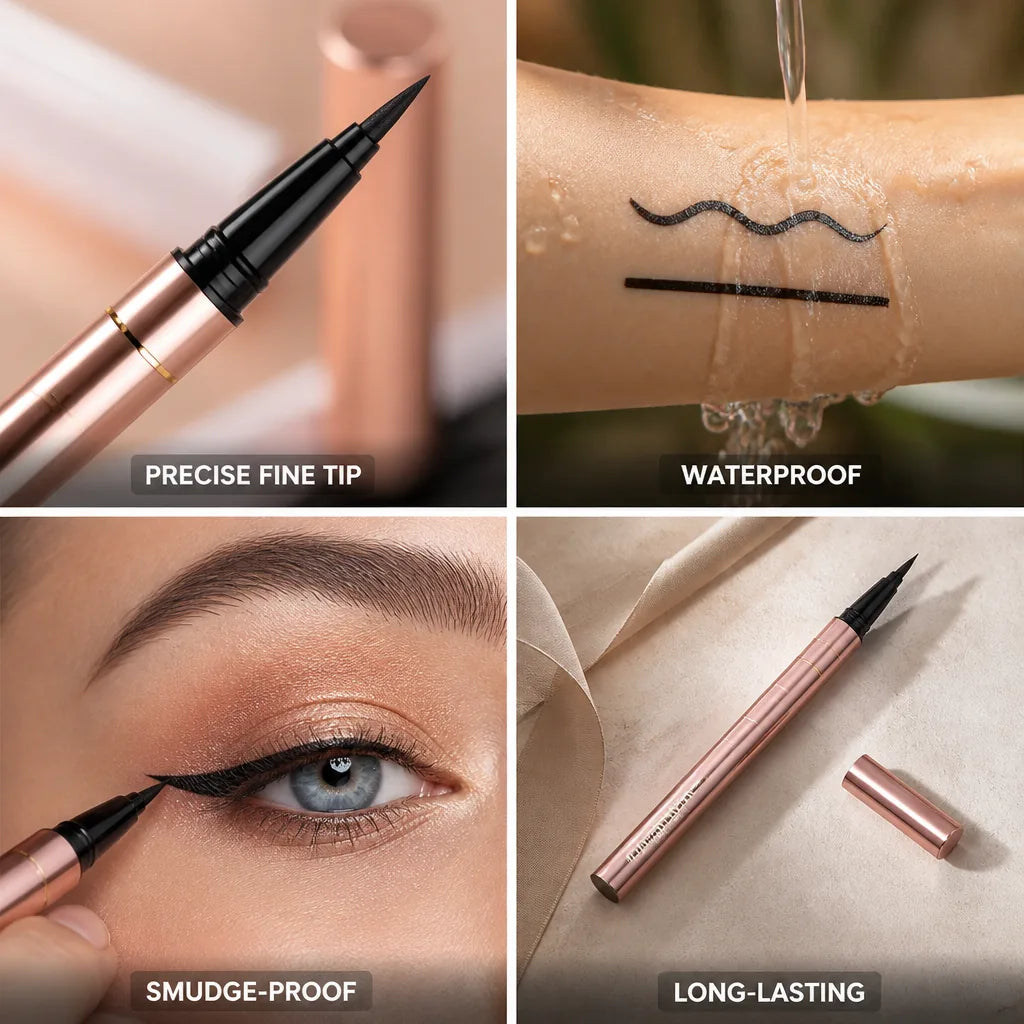 Liquid Eyeliner Waterproof Smudge-Proof Fine Tip