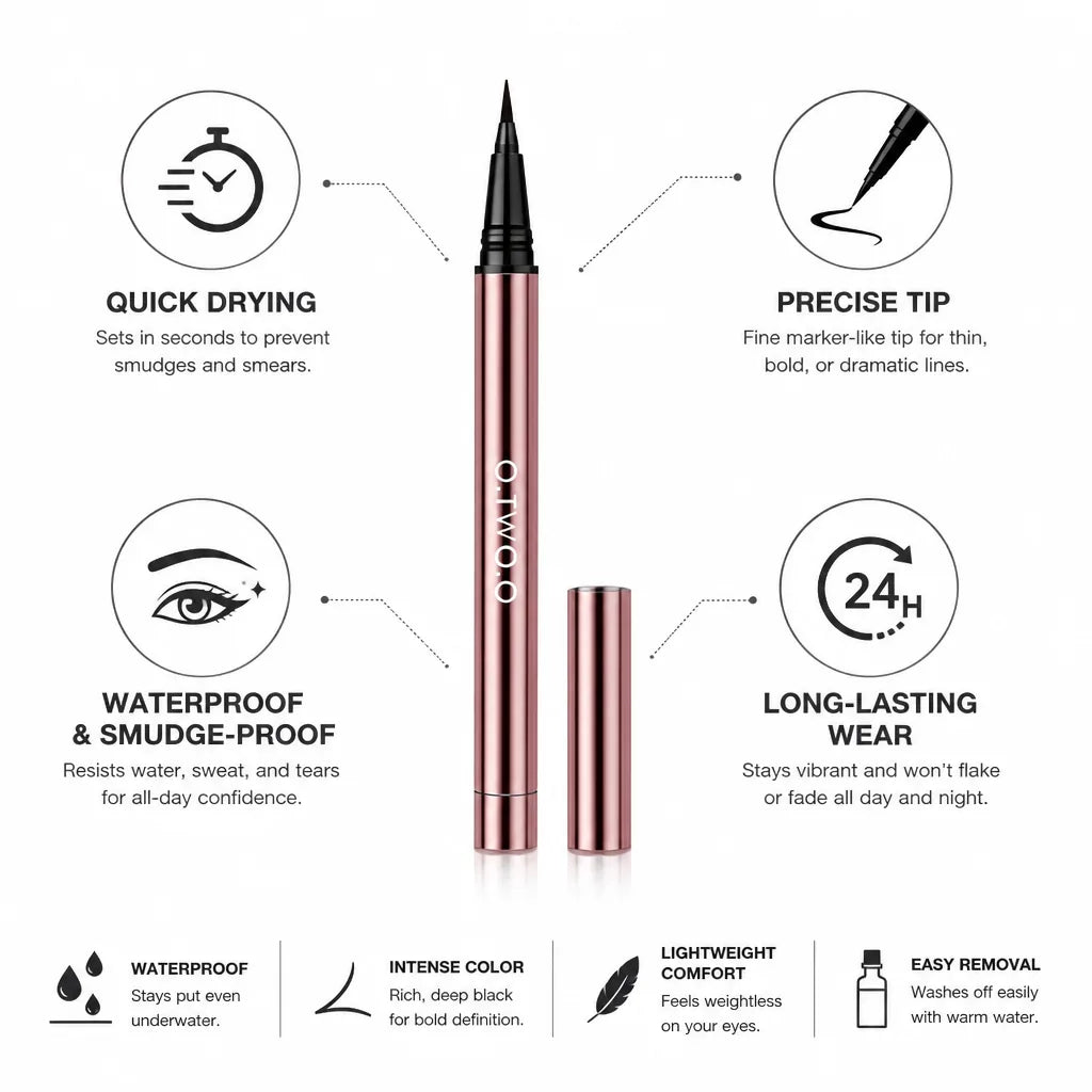 Liquid Eyeliner Waterproof Smudge-Proof Fine Tip
