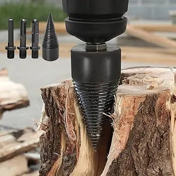 Log Splitter Drill Bit Cordless Drill Compatible Four Adapters