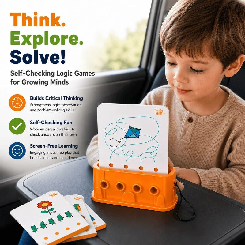 Logic Puzzle Game Screen-Free Self-Correcting Travel Toy