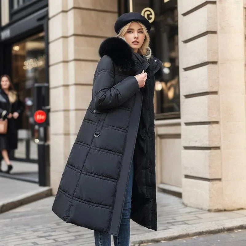Longline Puffer Coat Padded Insulation Full Zip