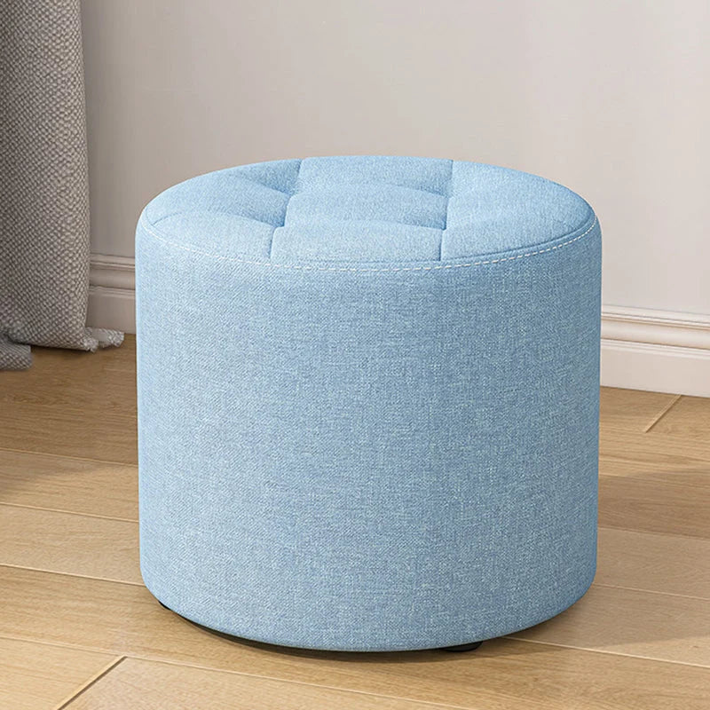 Low Stool Solid Wood Frame Foam Cushion Cotton Linen Upholstery