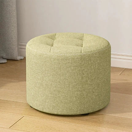 Low Stool Solid Wood Frame Foam Cushion Cotton Linen Upholstery