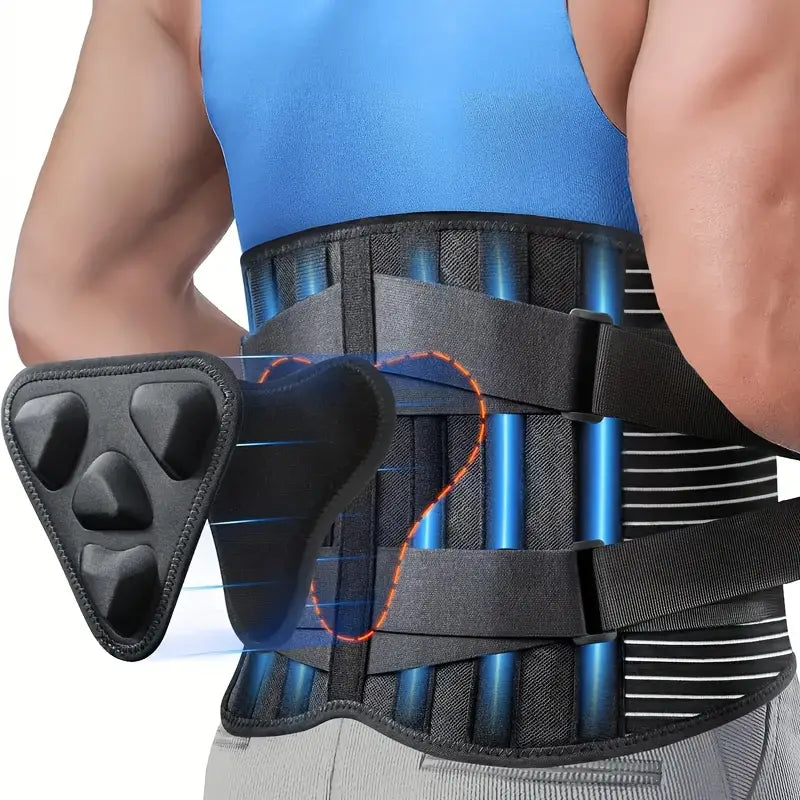 Lumbar Support Belt 3D Massage Pad Adjustable Fit