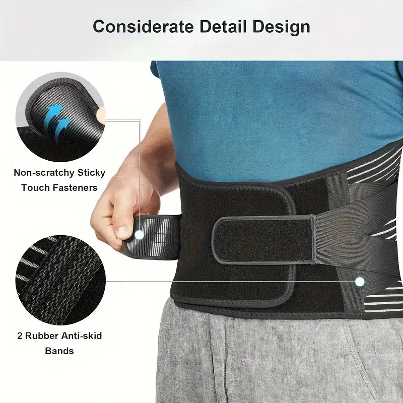 Lumbar Support Belt 3D Massage Pad Adjustable Fit