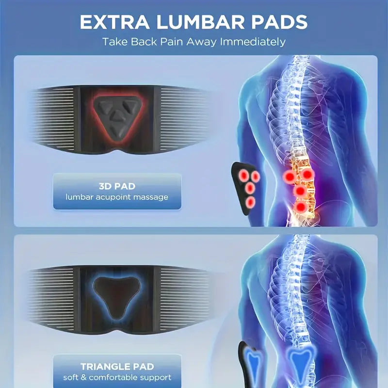 Lumbar Support Belt 3D Massage Pad Adjustable Fit