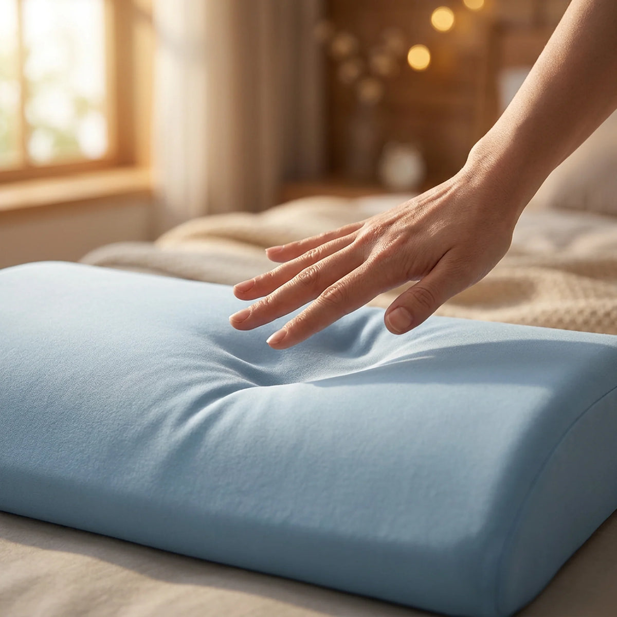 Lumbar Support Pillow Slow-Rebound Memory Foam & Tapered Edge